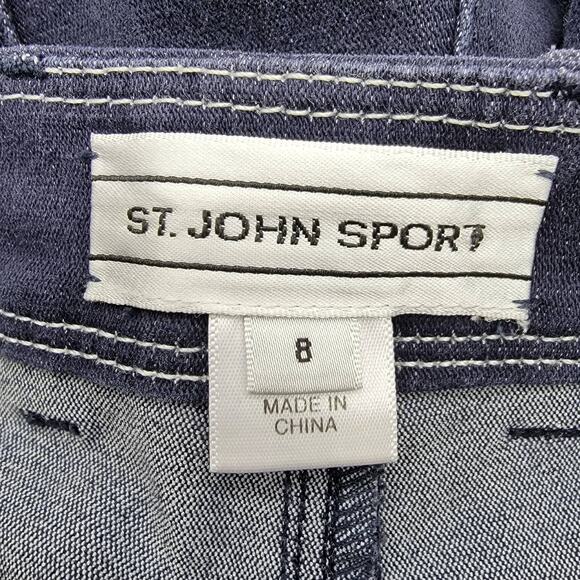 St. John Sport High Rise Easy Fit Dark Blue Straight Leg Jeans - Size 8 - Picture 7 of 8